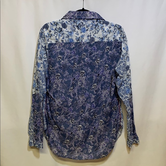 Jag Blue and Purple Floral Shirt - Picture 3 of 3